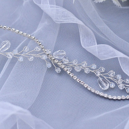 "Aya" - Crystal Bridal Headband / Hair Vine
