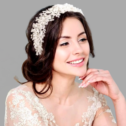 "Ira" - Silver Crystal Bridal Headband