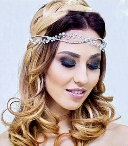 "Aya" - Crystal Bridal Headband / Hair Vine