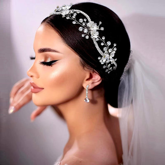 Tylaine - Silver Crystal Bridal Headband