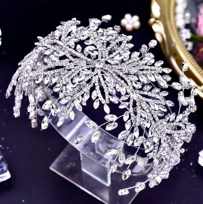 Coretta - Silver Crystal Bridal Headdress