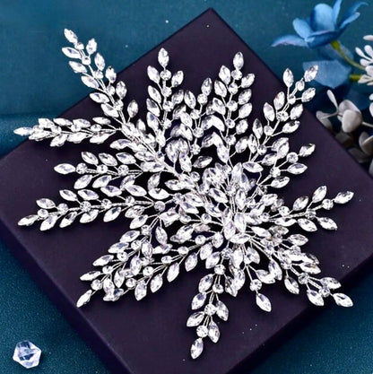 Olena - Crystal Bridal Hair Accessory Headdress - Available in Silver and Gold