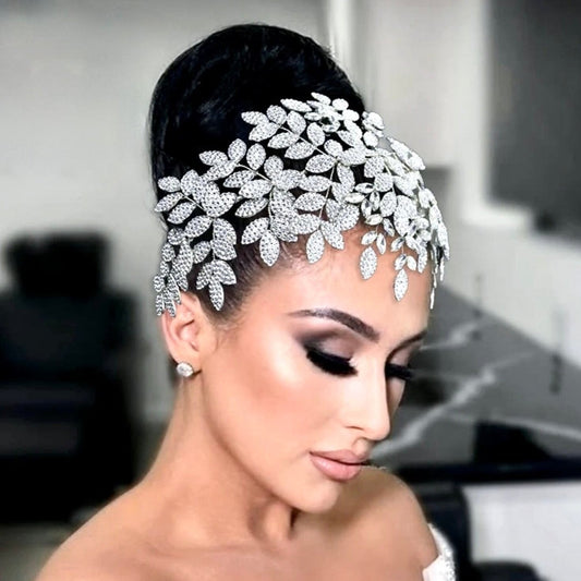 Dominique - Silver Crystal Bridal Headdress