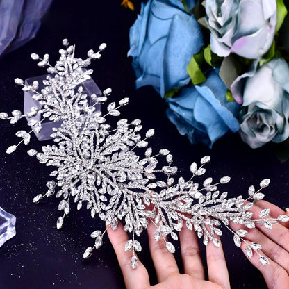 Coretta - Silver Crystal Bridal Headdress