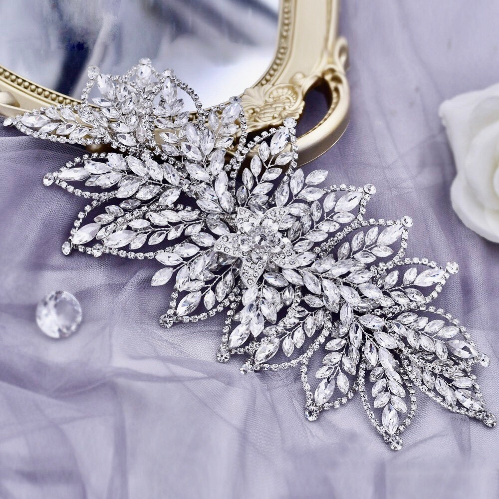 Zenaida - Silver Crystal Bridal Headdress