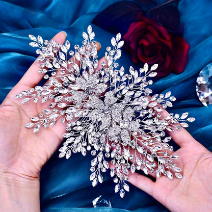 Gretchen - Silver Crystal Bridal Headdress