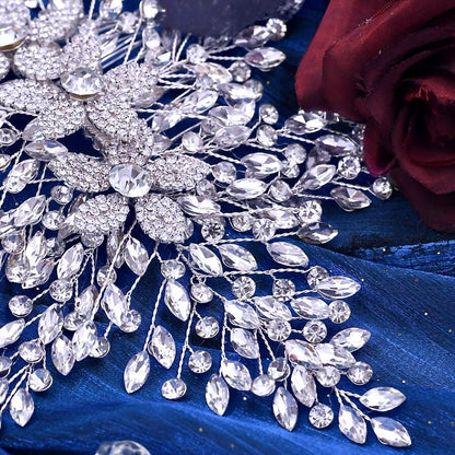 Gretchen - Silver Crystal Bridal Headdress