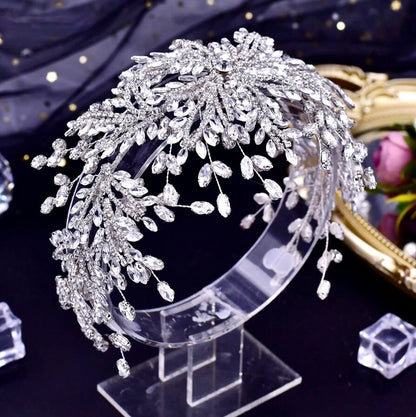Coretta - Silver Crystal Bridal Headdress
