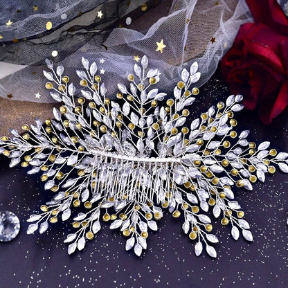 Gretchen - Silver Crystal Bridal Headdress