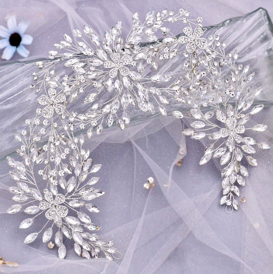 Serenade - Silver Crystal Bridal Headdress