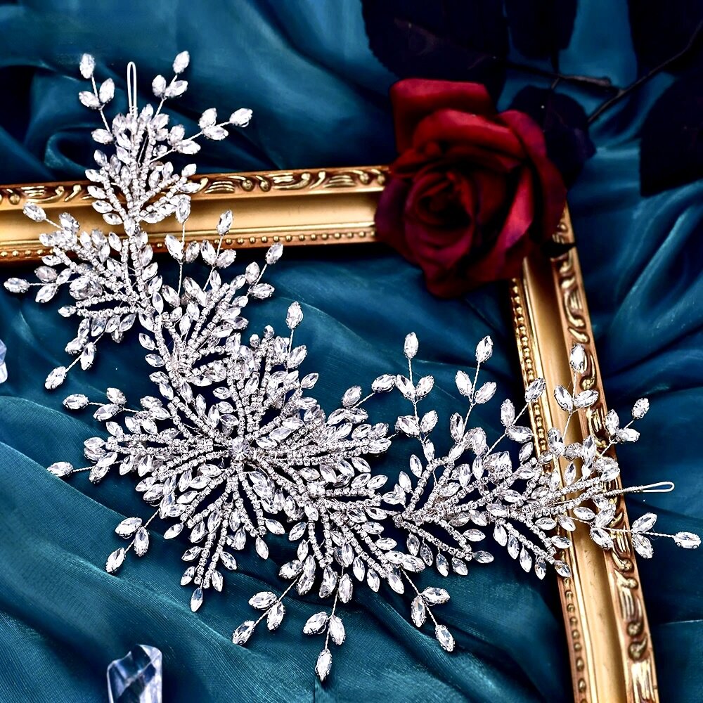 Coretta - Silver Crystal Bridal Headdress