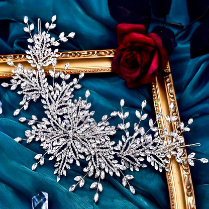 Coretta - Silver Crystal Bridal Headdress