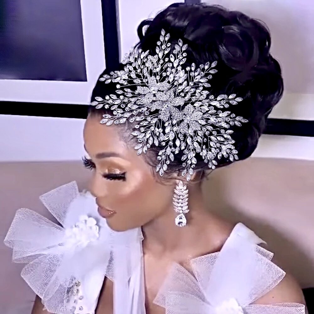 Gretchen - Silver Crystal Bridal Headdress