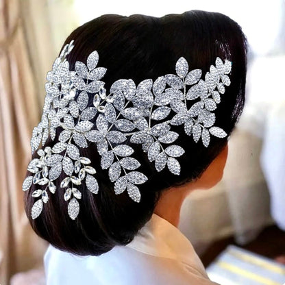 Dominique - Silver Crystal Bridal Headdress