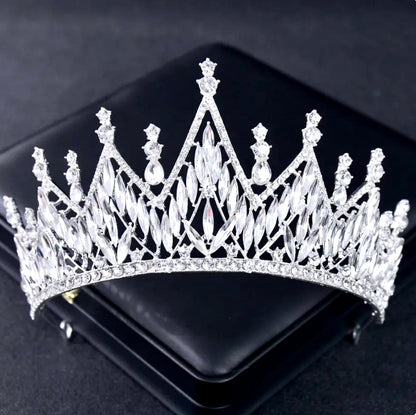 "Taline" - Silver Cubic Zirconia 3-Piece Bridal Jewelry Set With Tiara