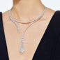Delia - Crystal Bridal Necklace Set - Available in Silver and Gold