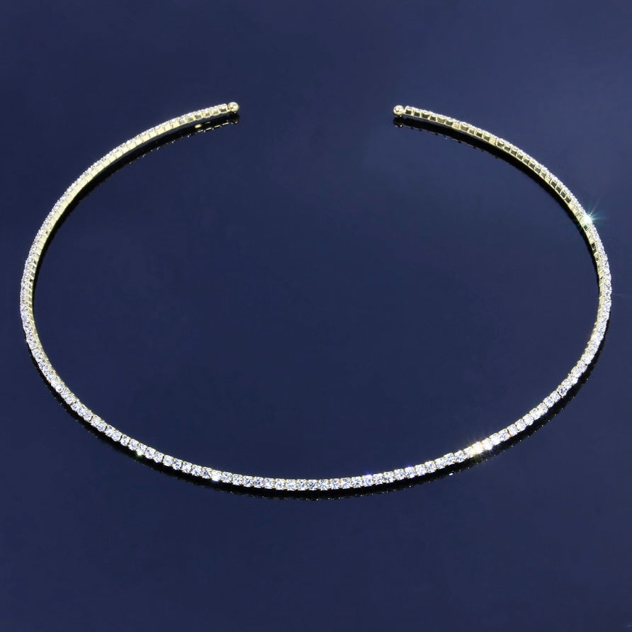 Delia - Crystal Bridal Necklace Set - Available in Silver and Gold