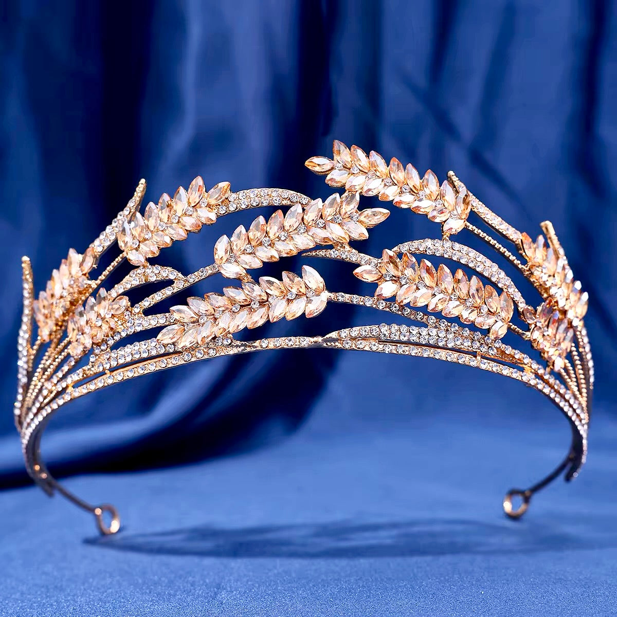 Morgan - Crystal Wedding Tiara - Available in Gold and Silver