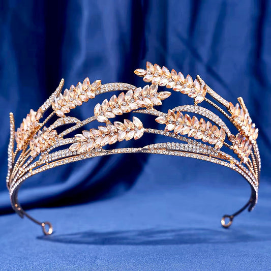 Morgan - Crystal Wedding Tiara - Available in Gold and Silver
