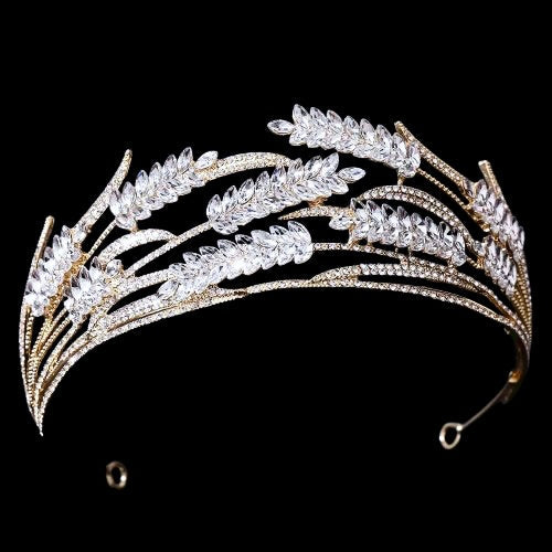 Morgan - Crystal Wedding Tiara - Available in Gold and Silver