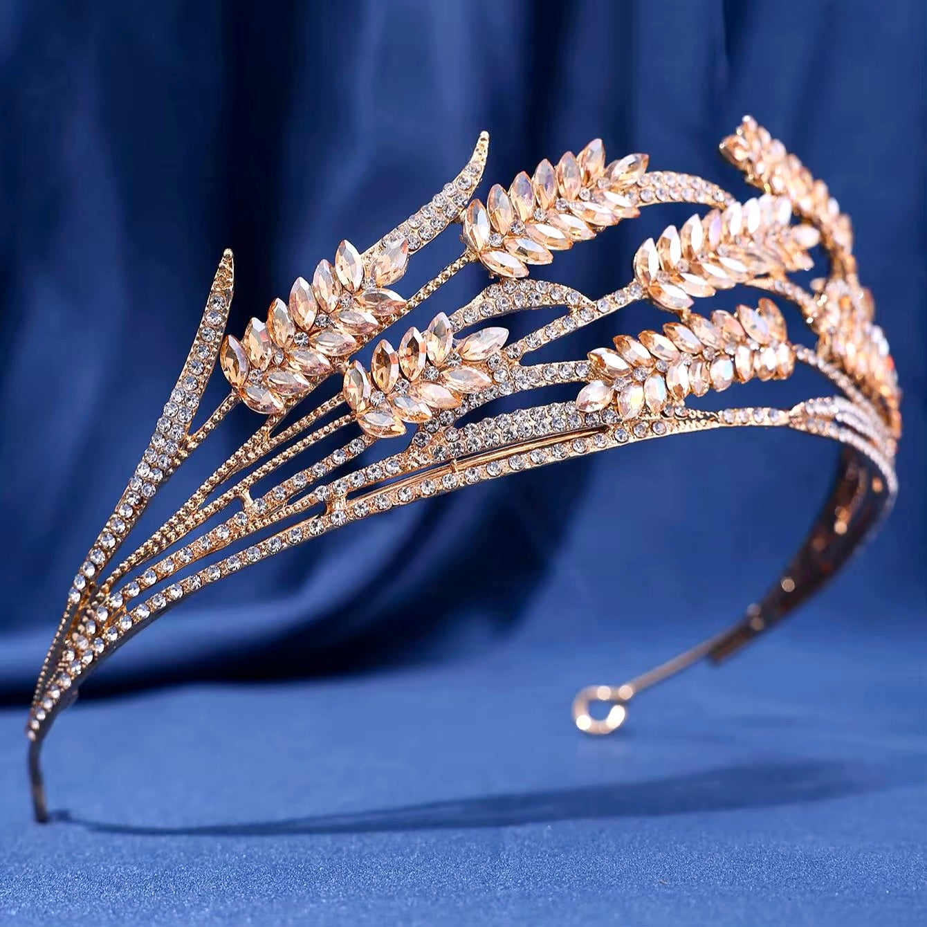 Morgan - Crystal Wedding Tiara - Available in Gold and Silver
