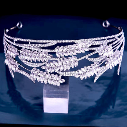 Morgan - Crystal Wedding Tiara - Available in Gold and Silver
