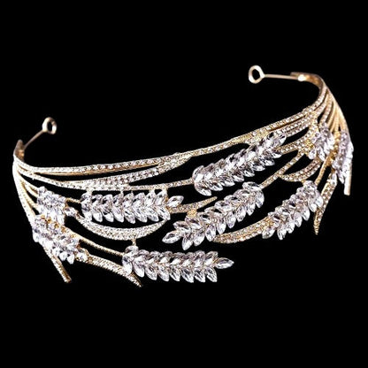 Morgan - Crystal Wedding Tiara - Available in Gold and Silver