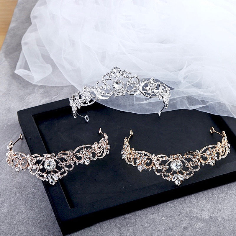 "Nikita" - Rhinestone Bridal Tiara - Available in Silver, Yellow Gold and Rose Gold