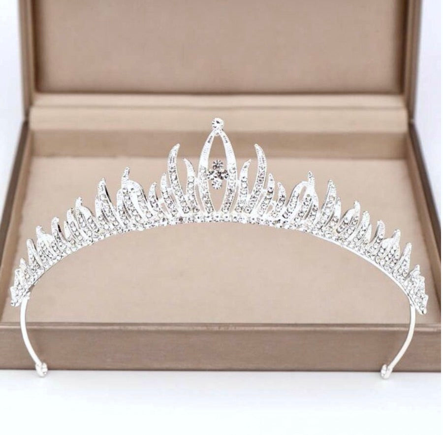 "Lindsay" - Crystal Bridal Tiara - Available in Silver and Gold