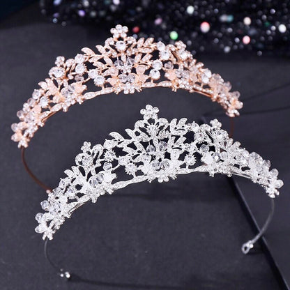 "Simone" - Crystal Bridal Tiara - Available in Silver, Rose Gold and Yellow Gold