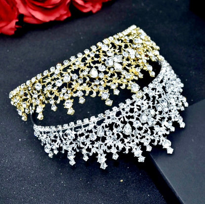 Nayri - Crystal Bridal Tiara - Available in Silver and Gold