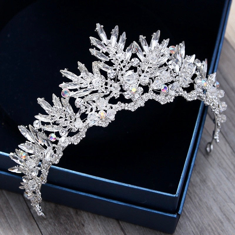 "Silvana" - Silver Cubic Zirconia 3-Piece Bridal Jewelry Set With Tiara