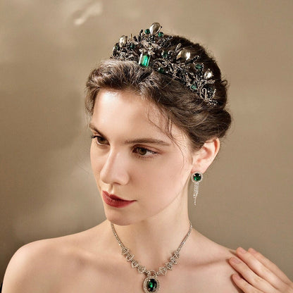 Arwen - Victorian Gothic Green Bridal Tiara