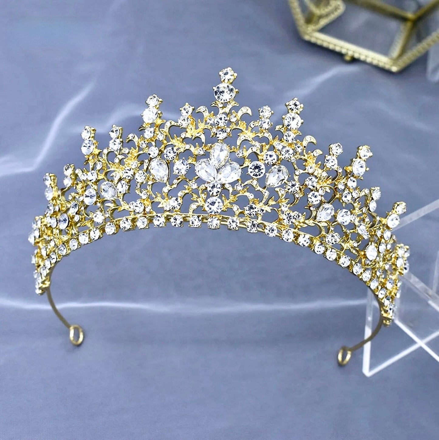 Nayri - Crystal Bridal Tiara - Available in Silver and Gold