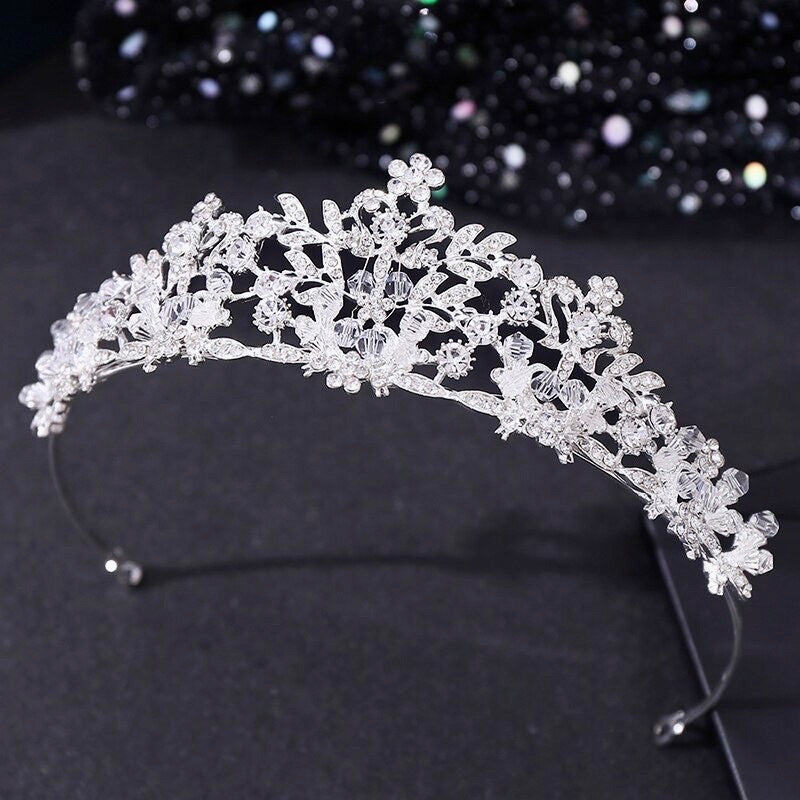 "Simone" - Crystal Bridal Tiara - Available in Silver, Rose Gold and Yellow Gold