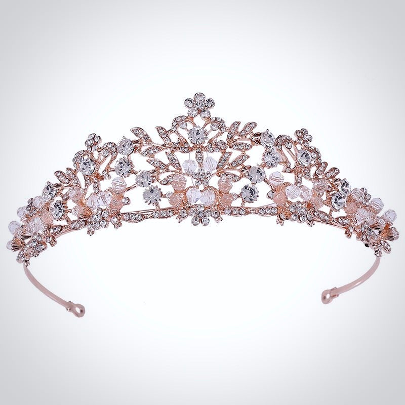 "Simone" - Crystal Bridal Tiara - Available in Silver, Rose Gold and Yellow Gold