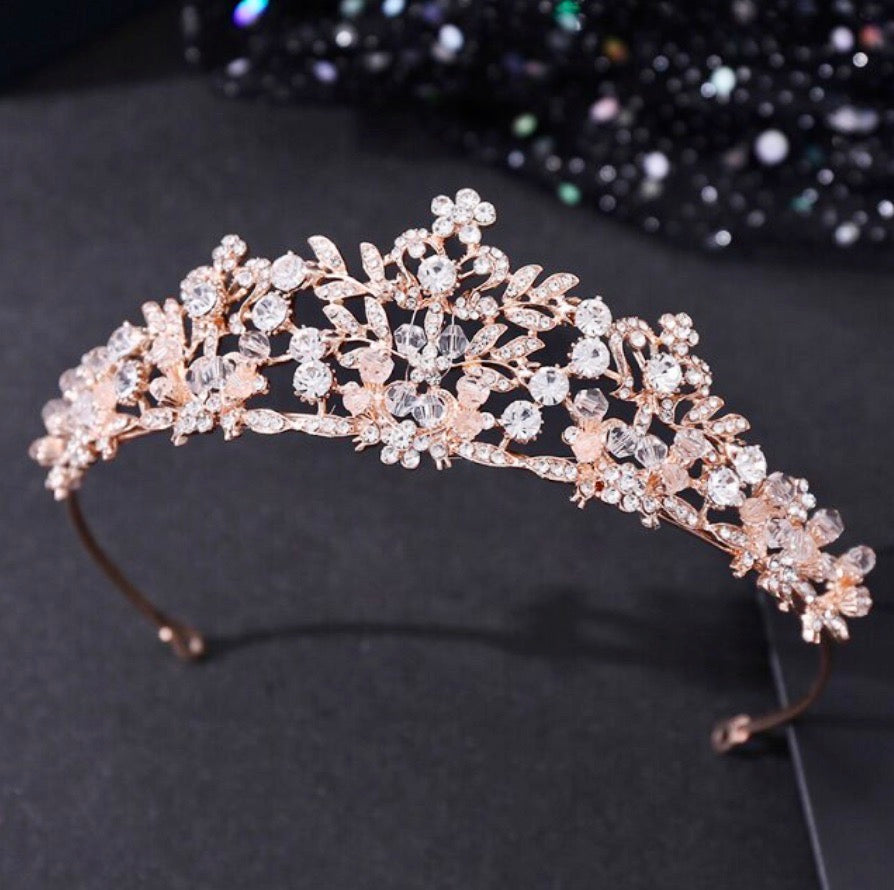 "Simone" - Crystal Bridal Tiara - Available in Silver, Rose Gold and Yellow Gold
