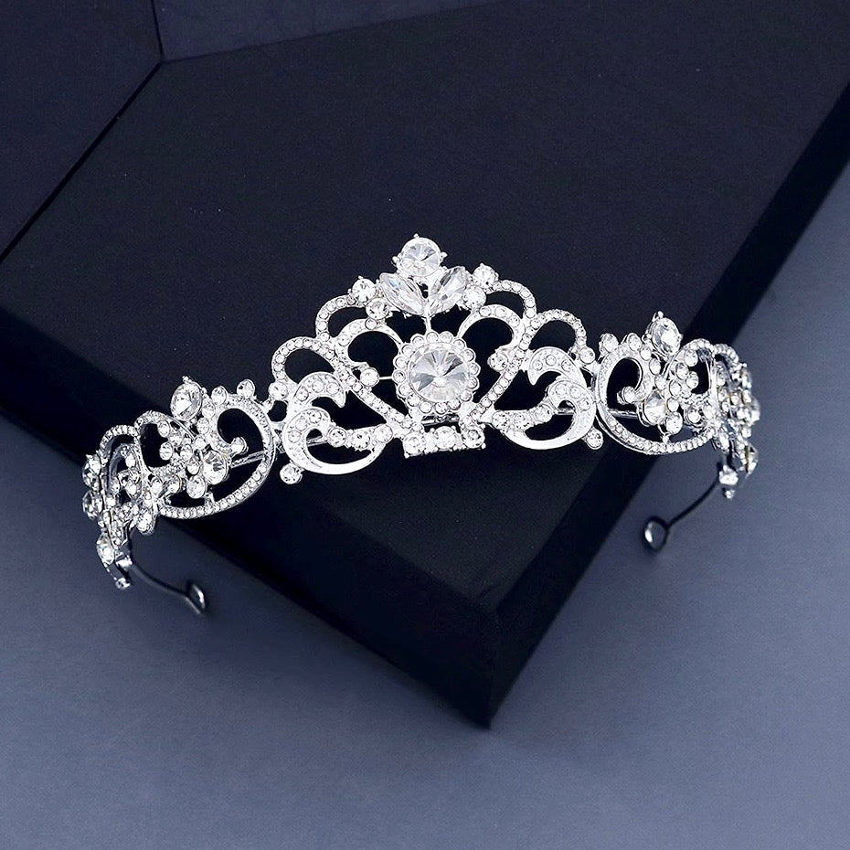 "Nikita" - Rhinestone Bridal Tiara - Available in Silver, Yellow Gold and Rose Gold