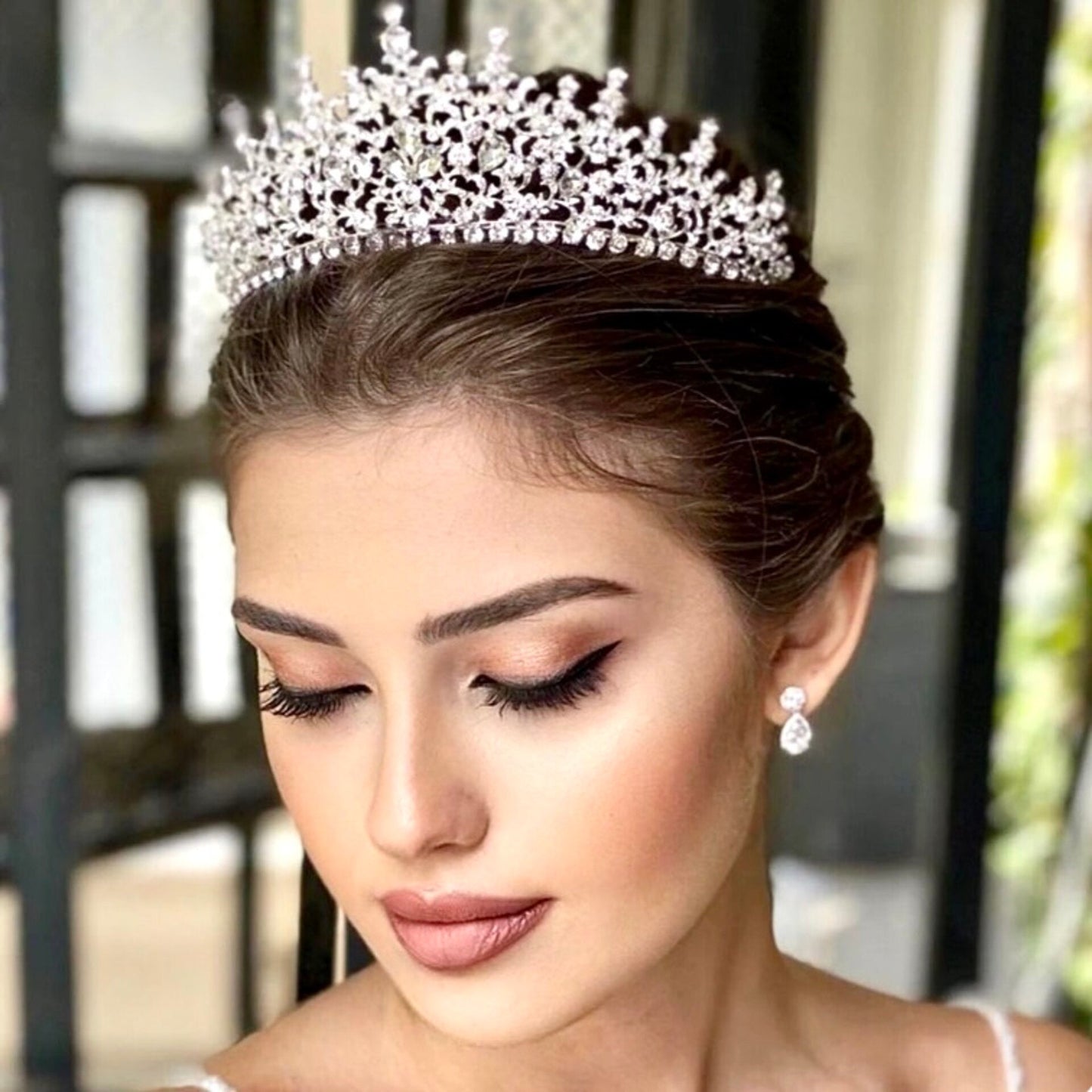 Nayri - Crystal Bridal Tiara - Available in Silver and Gold