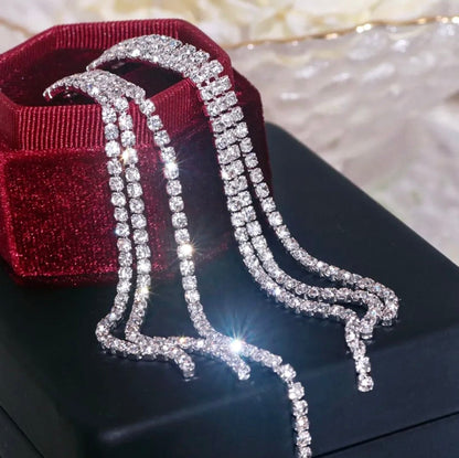 Adalynn - Crystal Bridal Long Earrings
