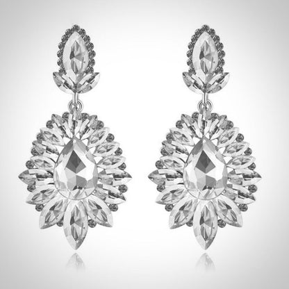 Alma - Rhinestone Bridal Earrings - Available in Silver and Gold