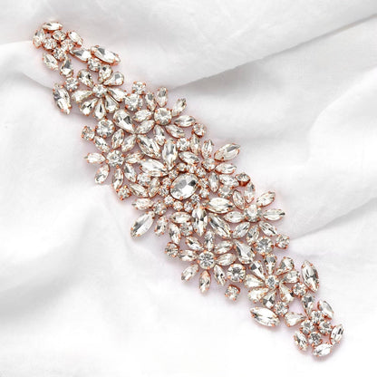 Gwen - Crystal Bridal Belt/Sash - Available in Yellow Gold, Rose Gold and Silver