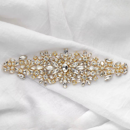 Gwen - Crystal Bridal Belt/Sash - Available in Yellow Gold, Rose Gold and Silver