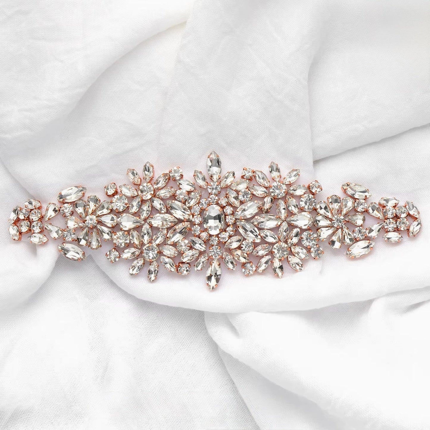 Gwen - Crystal Bridal Belt/Sash - Available in Yellow Gold, Rose Gold and Silver