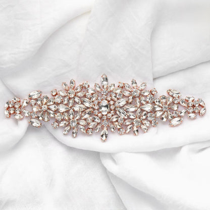 Gwen - Crystal Bridal Belt/Sash - Available in Yellow Gold, Rose Gold and Silver