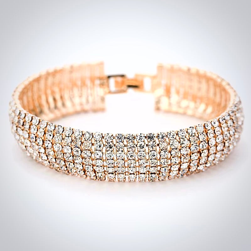 "Verona" - Crystal Bridal Bracelet - Available in Rhodium and Gold