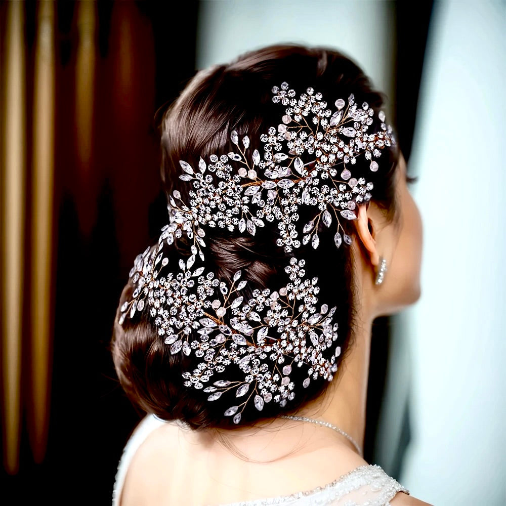 Encantada - Crystal Bridal Headdress - Available in Silver and Gold