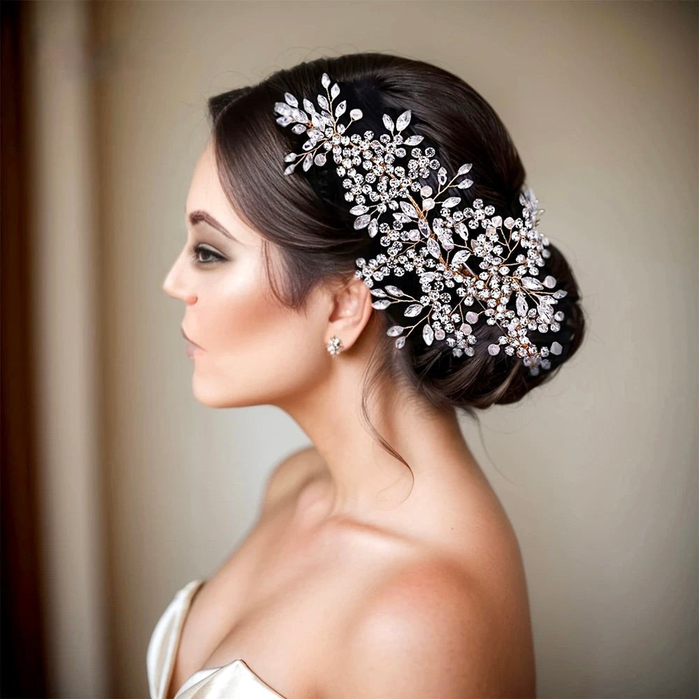 Encantada - Crystal Bridal Headdress - Available in Silver and Gold