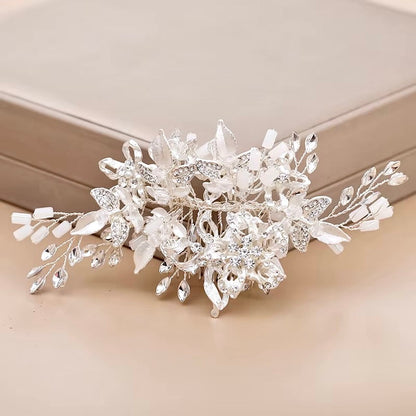 Andra - Crystal Bridal Hair Comb - Available in Silver, Rose Gold and Yellow Gold