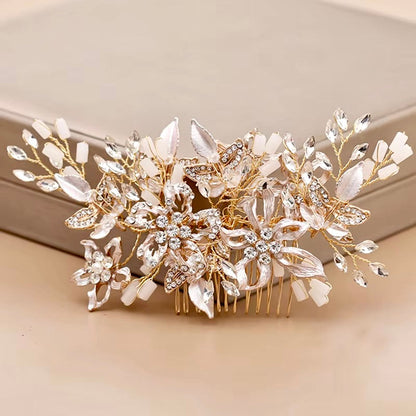 Andra - Crystal Bridal Hair Comb - Available in Silver, Rose Gold and Yellow Gold